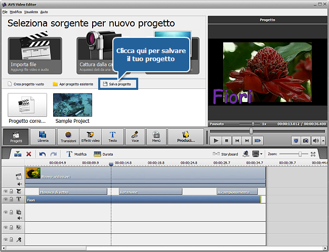 Come salvare il progetto e il video in AVS Video Editor?